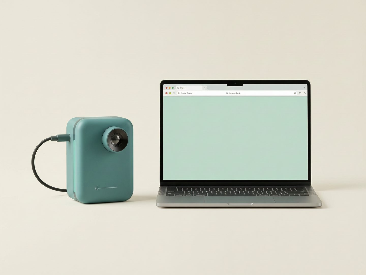 ภาพประกอบชุดอุปกรณ์ AI Lab ขนาดเล็กวางคู่กับแล็ปท็อปที่เปิดหน้าจอการใช้งาน